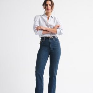 Abercrombie & Fitch dark wash Straight Leg Jeans- ultra high rise